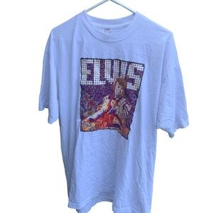 Vintage Elvis Presley Tee Shirt 90s Made in USA Puff Paint Size XL